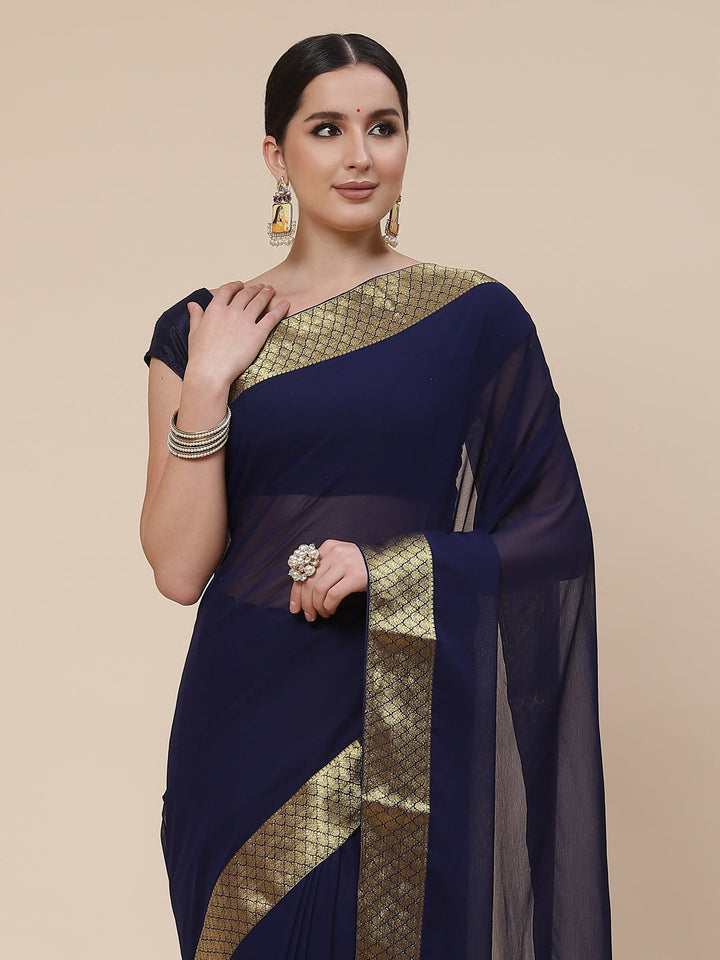 Chiffon Plain Saree