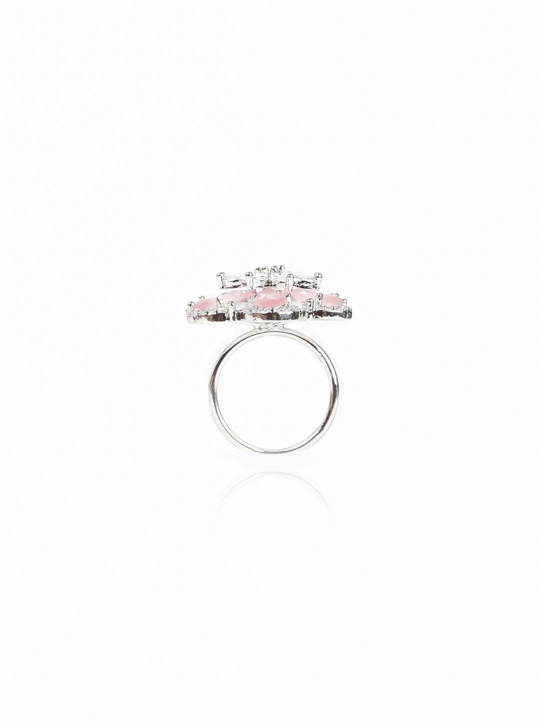 Silver Toned AD Stone Ring