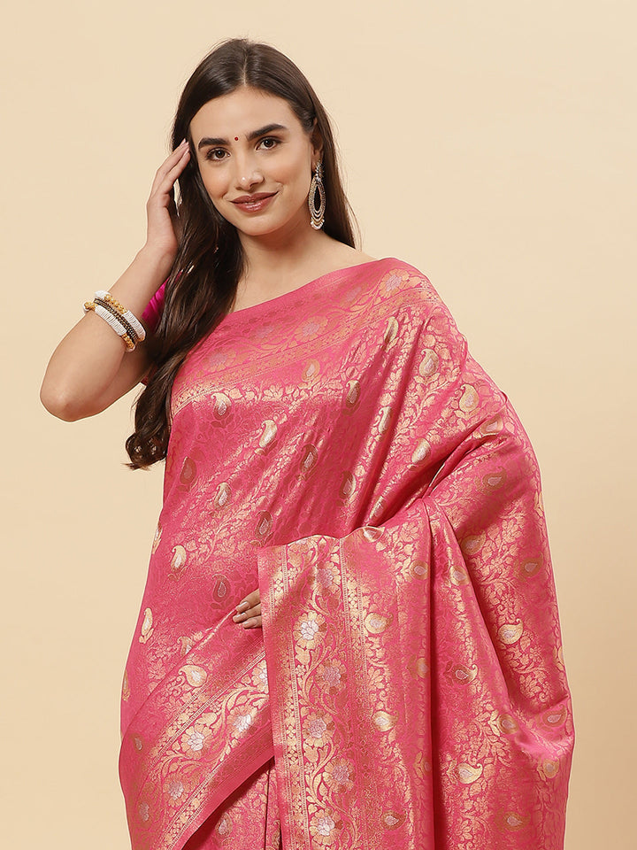 Art Handloom Saree with Zari Jaal Border