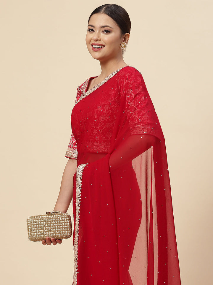 Embroidered Georgette Saree
