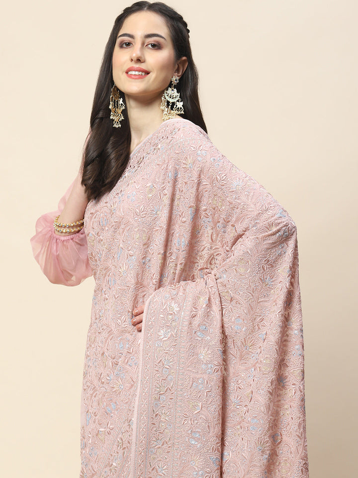 Resham Embroidery Georgette Saree