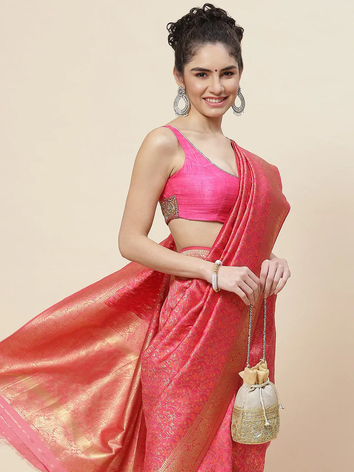 Zari Jaal Handloom Woven Saree