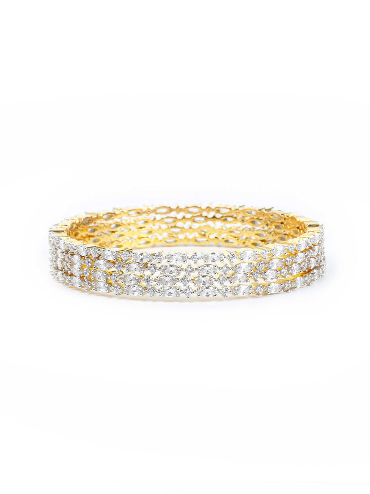 Gold &amp; White AD Bangles Set