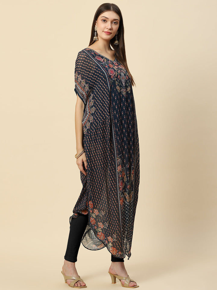 Digital Printed Georgette Kaftan Kurta