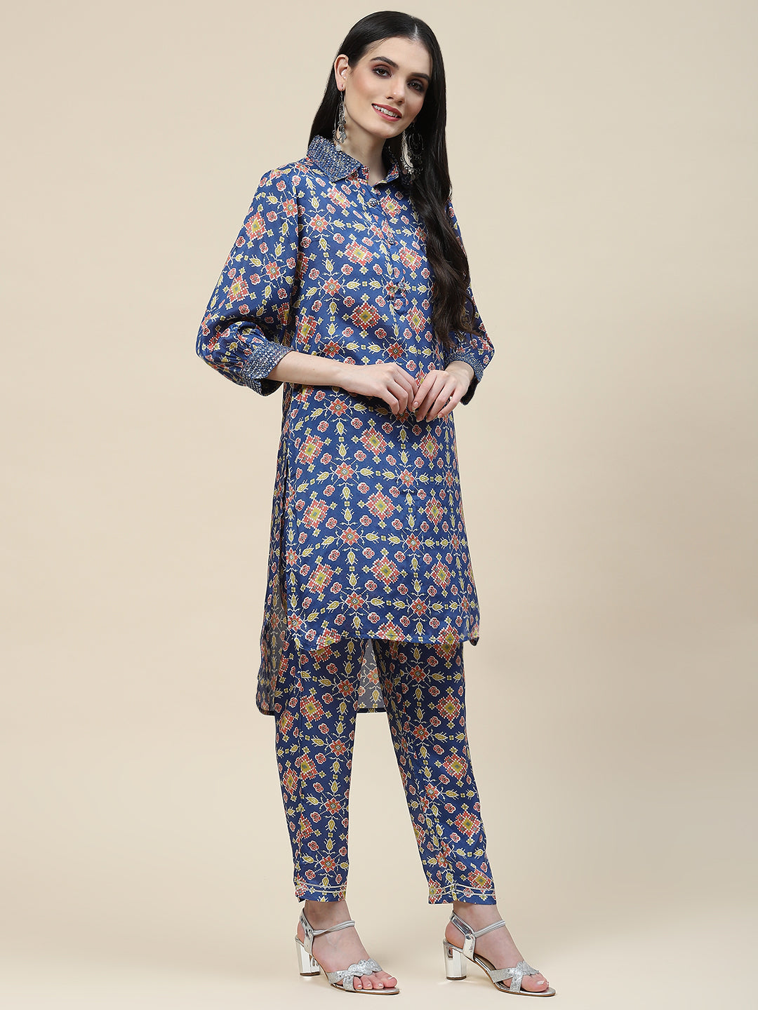 Printed Cotton Kurti With Pants