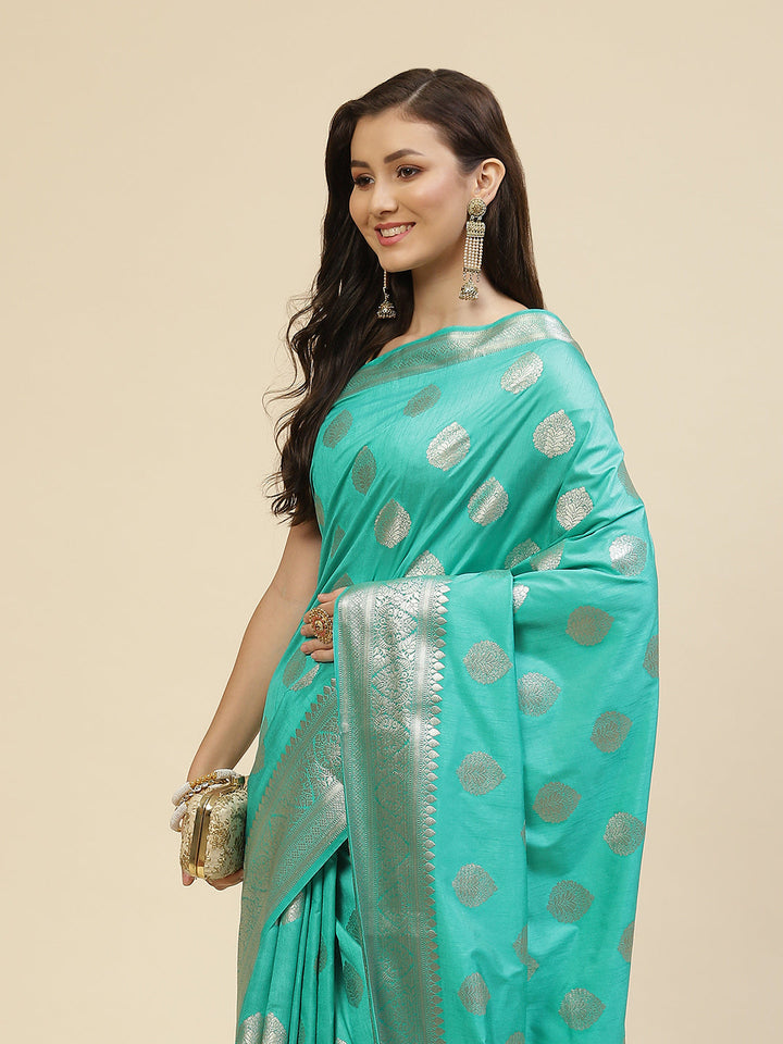 Zari Border Booti Handloom Woven Saree