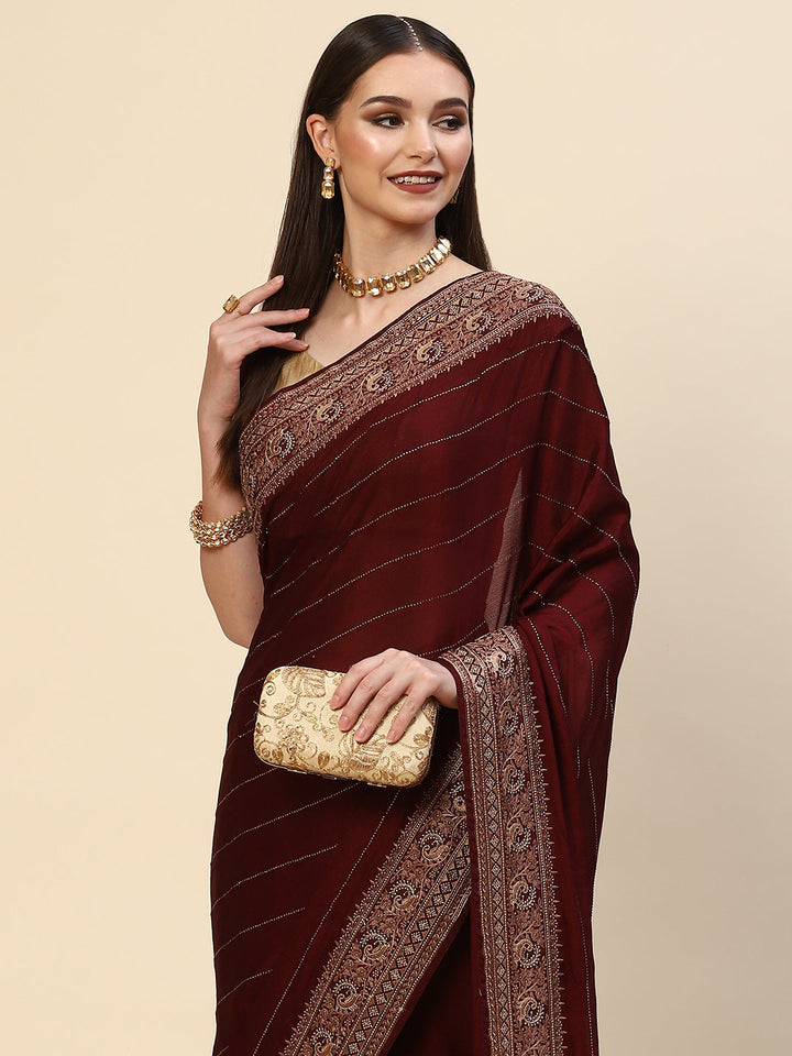 Swarovski Embroidered Georgette Saree