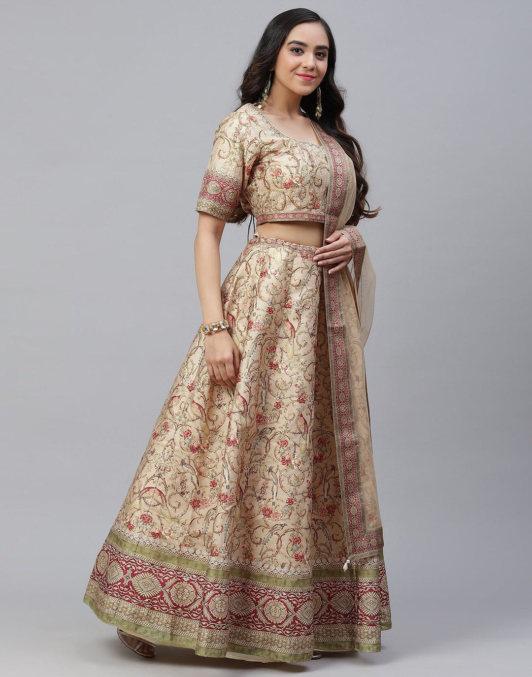 Handloom Dupion Lehenga