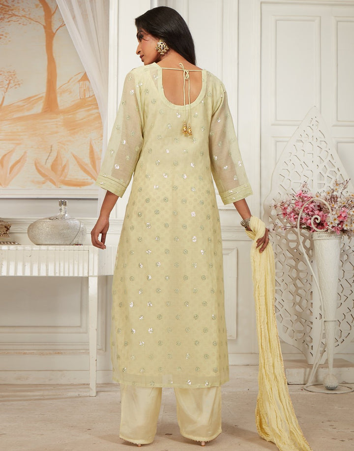 Fine cotton chanderi kurta set