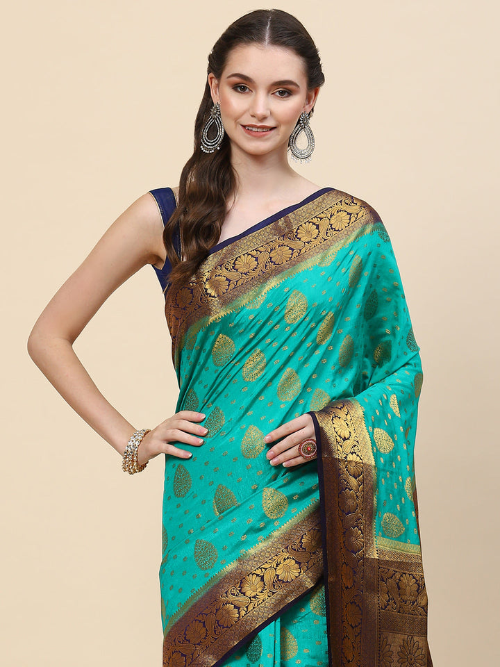 Zari Border Booti Handloom Woven Saree