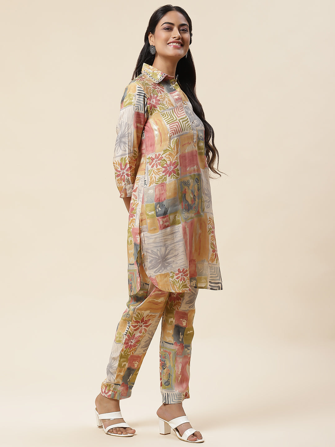 Printed Muslin Kurta With Pants