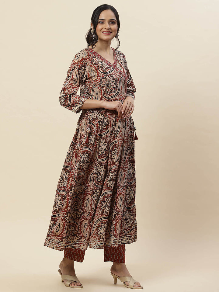 Printed Cotton Kurta With Pants