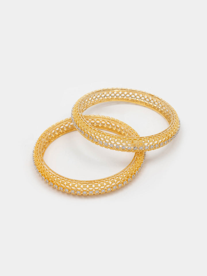 Gold &amp; White Bangle Set