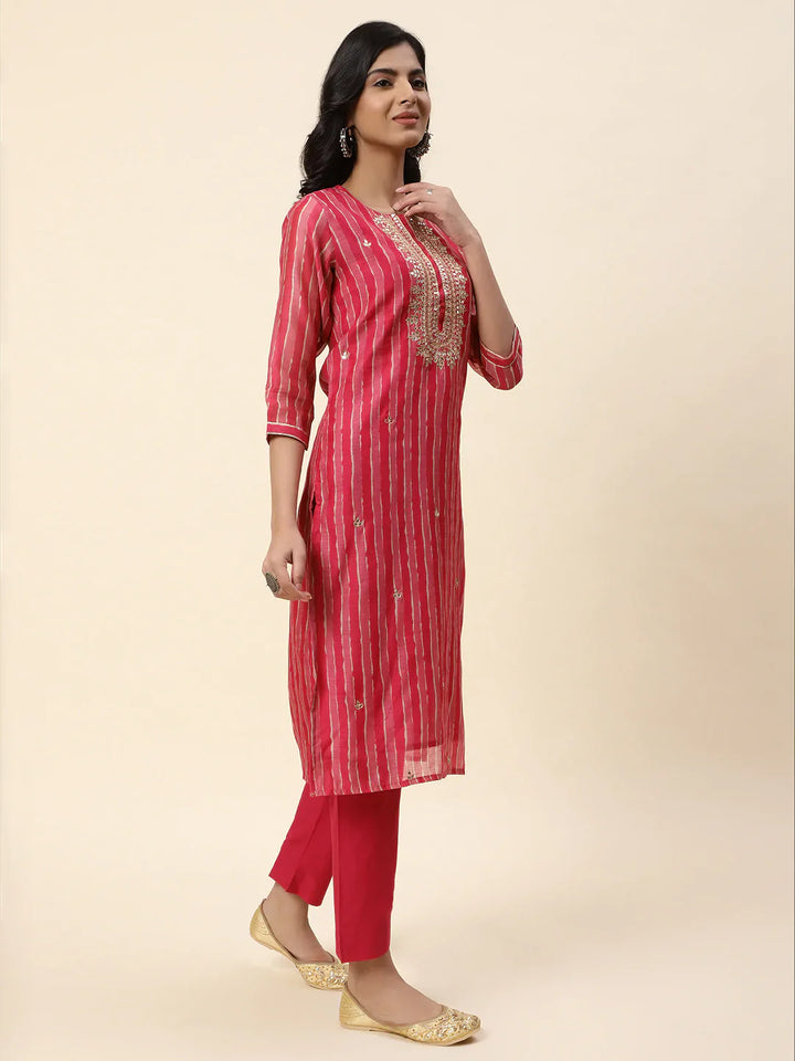 Gota Work Chanderi Kurta With Pants