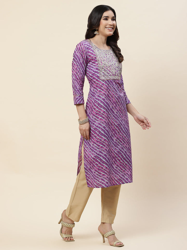 Leheriya Printed Cotton Kurta