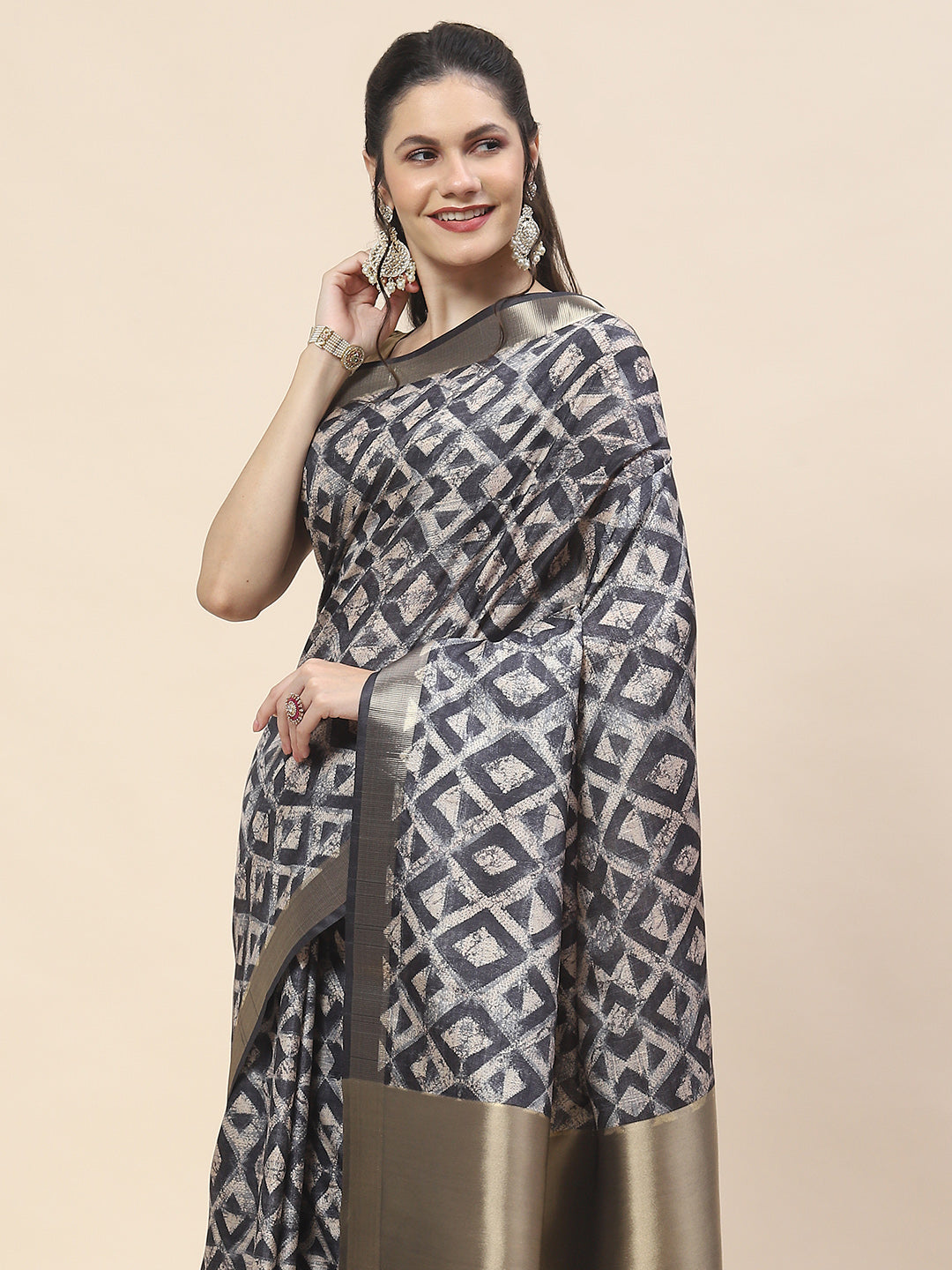 Digital Print Art Tussar Saree