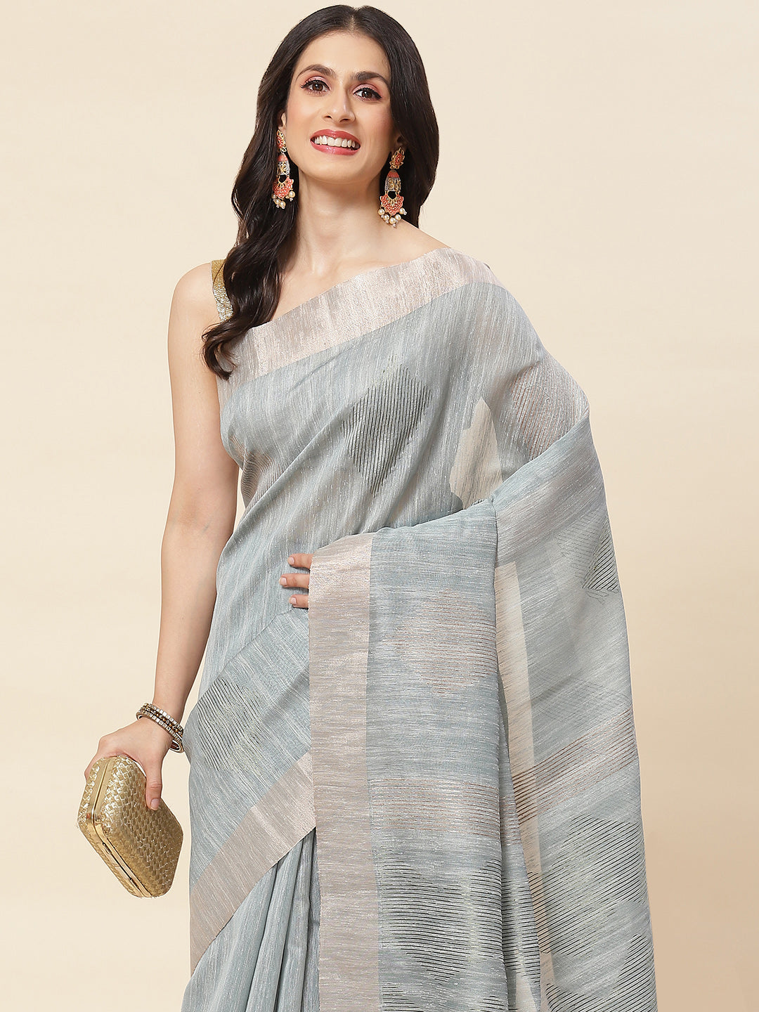Plain Zari Border Woven Cotton Saree