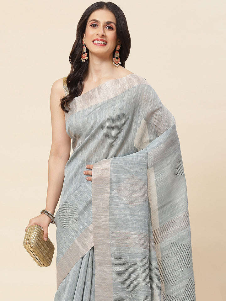 Plain Zari Border Woven Cotton Saree