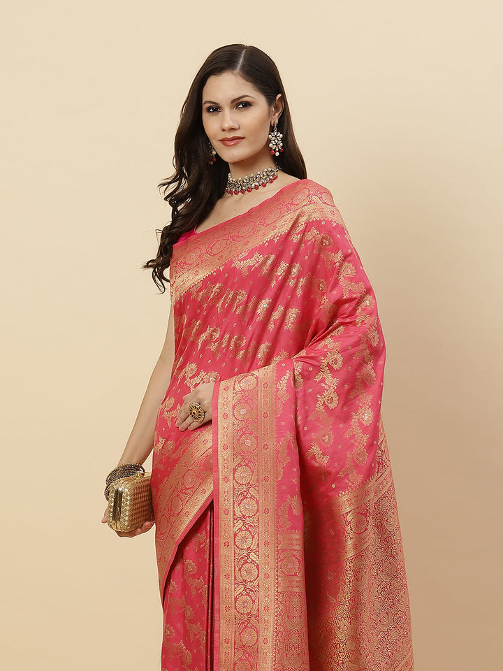 Zari Jaal Handloom Woven Saree