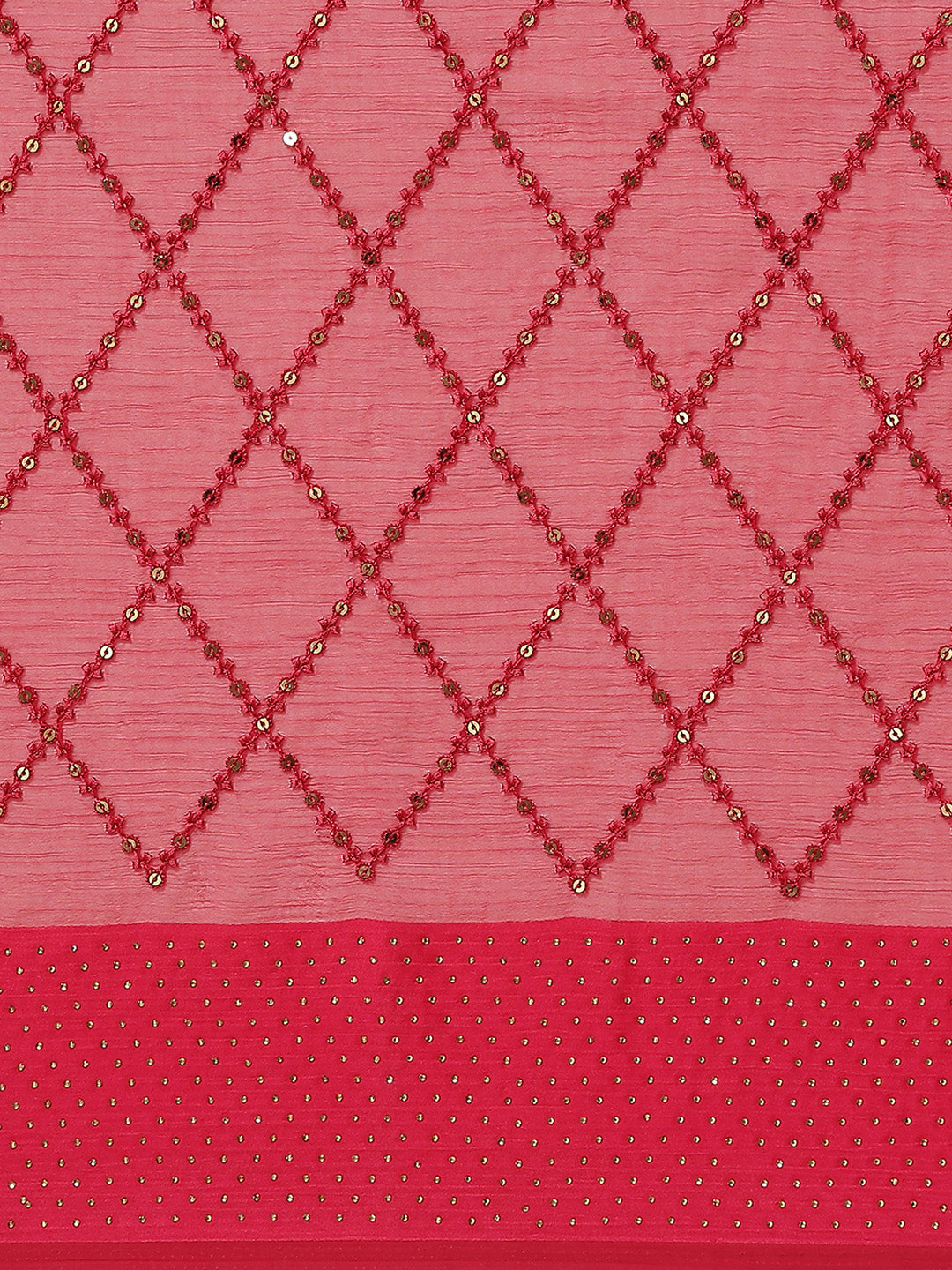 Sequence Art Handloom Chiffon Embroidered Saree