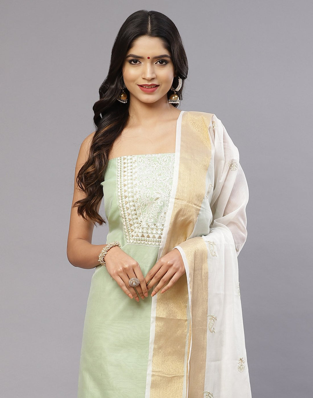 Chanderi Embroidered Suit Piece