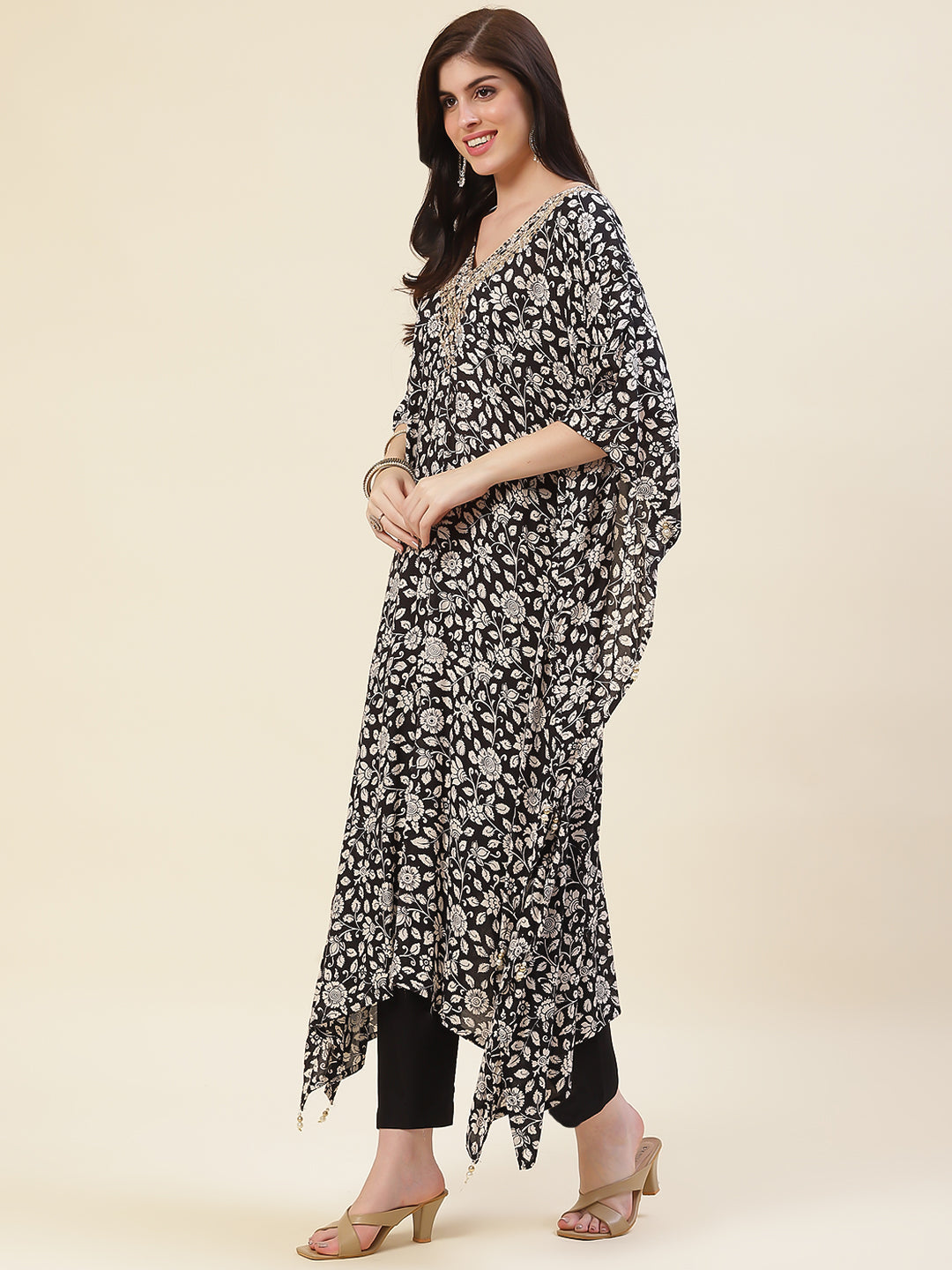 Printed Muslin Cotton Kurta With Pants