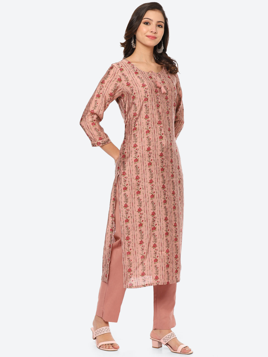 Printed Muslin Kurta With Pant