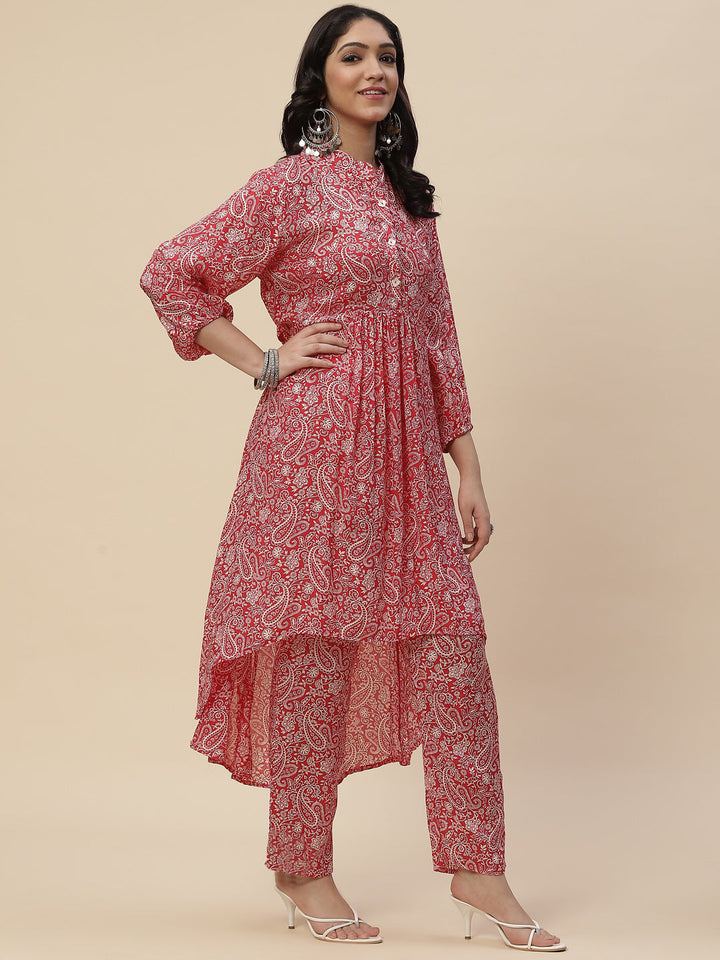 Printed Muslin Kurta With Printed Pants