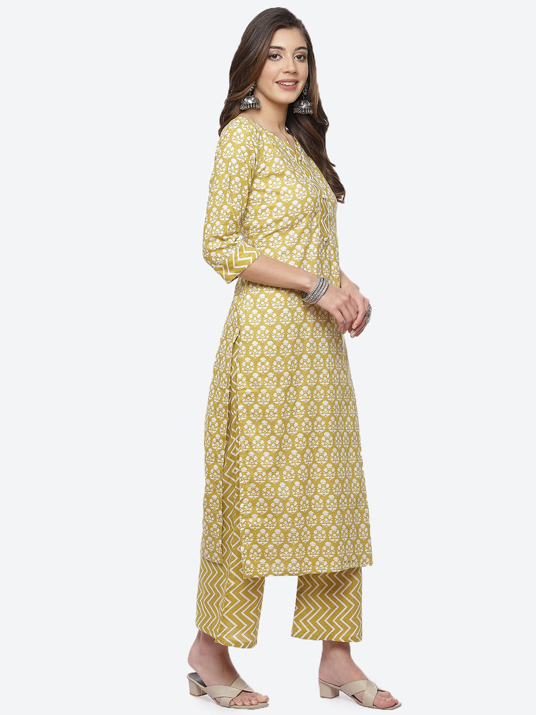 Printed Cotton Stitched Salwar Kameez With Cotton Dupatta