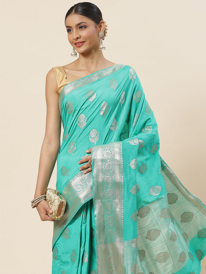 Zari Booti Woven Handloom Saree