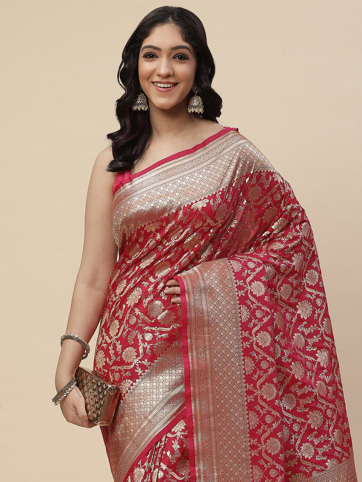 Zari Jaal Banarasi Woven Saree