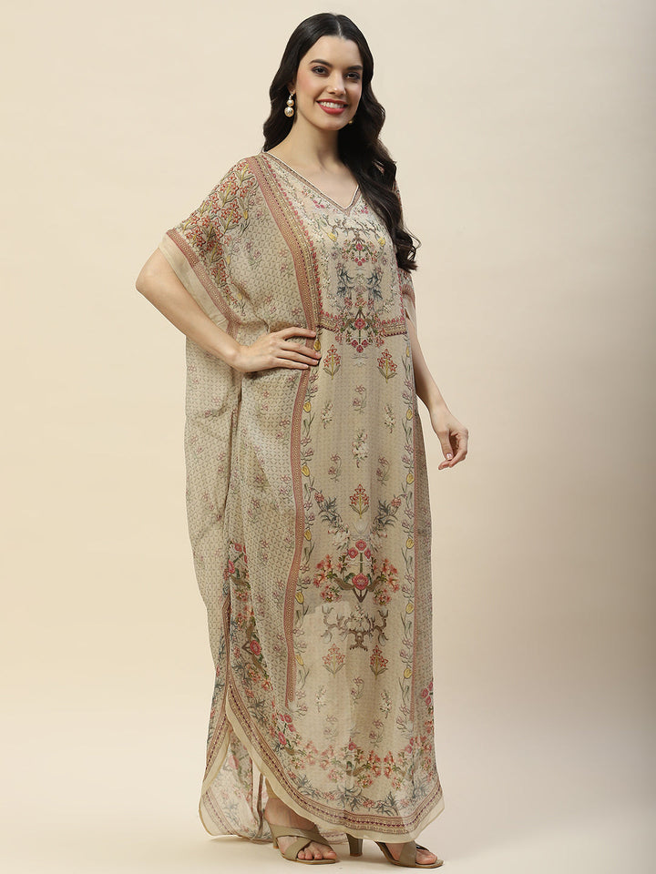 Digital Print Georgette Kaftan Kurta