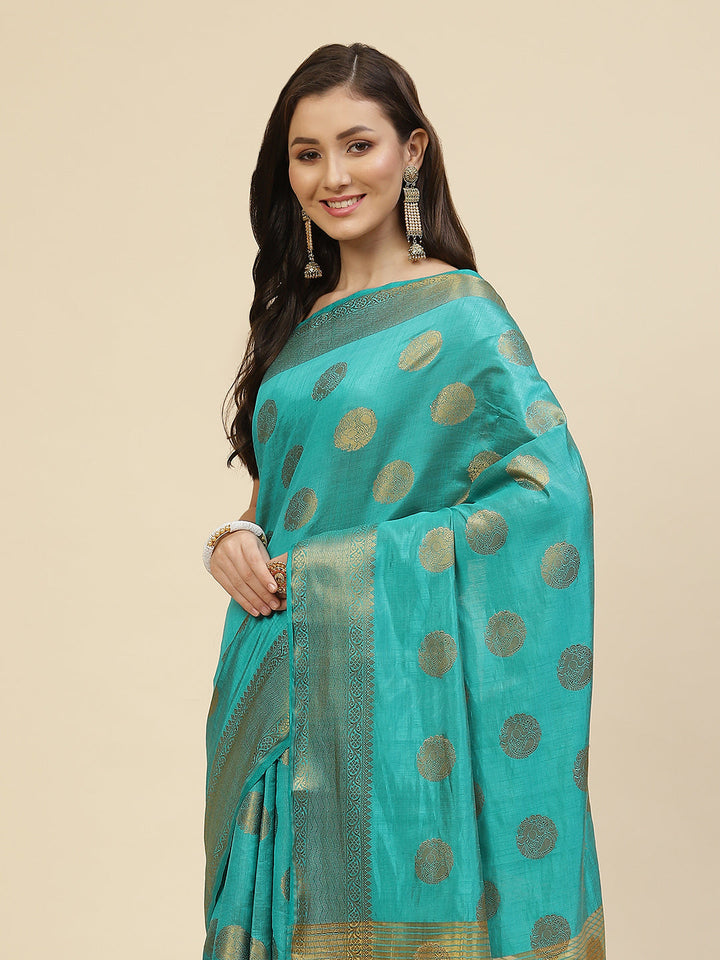 Zari Border Booti Handloom Woven Saree