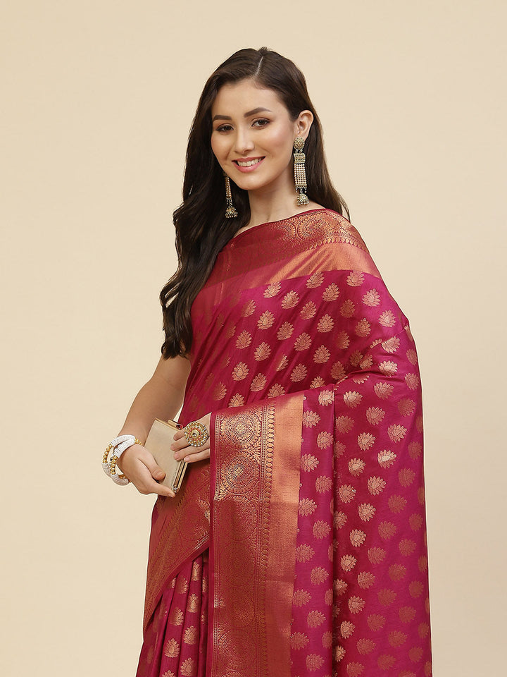 Zari Border Booti Handloom Woven Saree