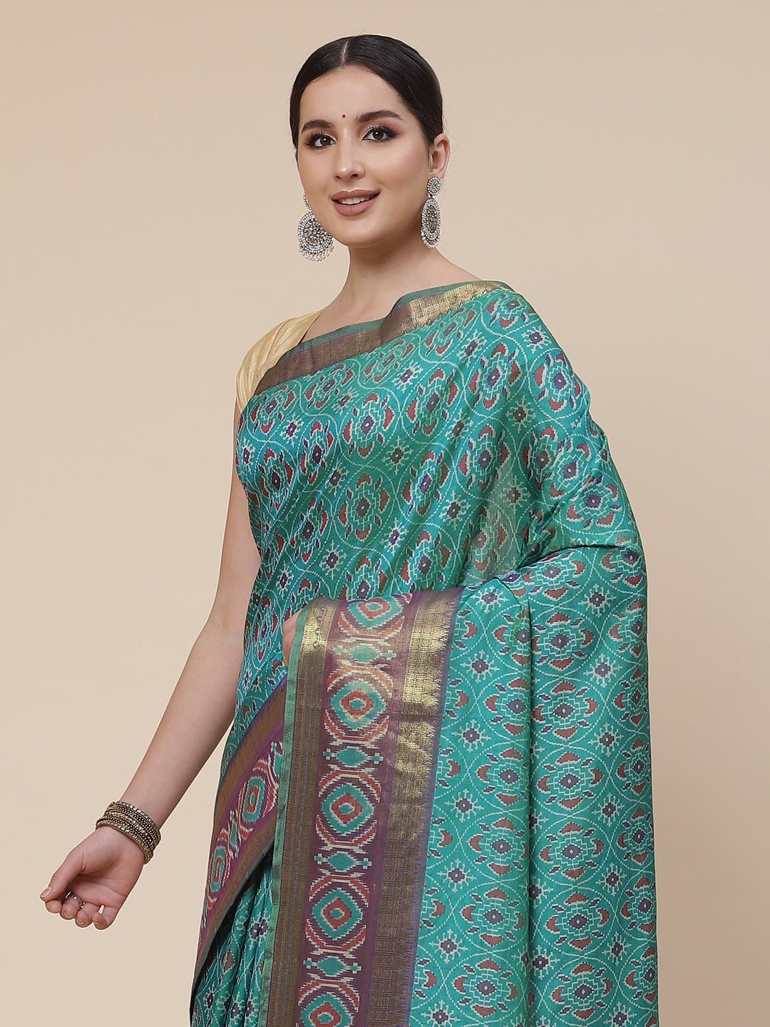 Patola Art Handloom Printed Saree