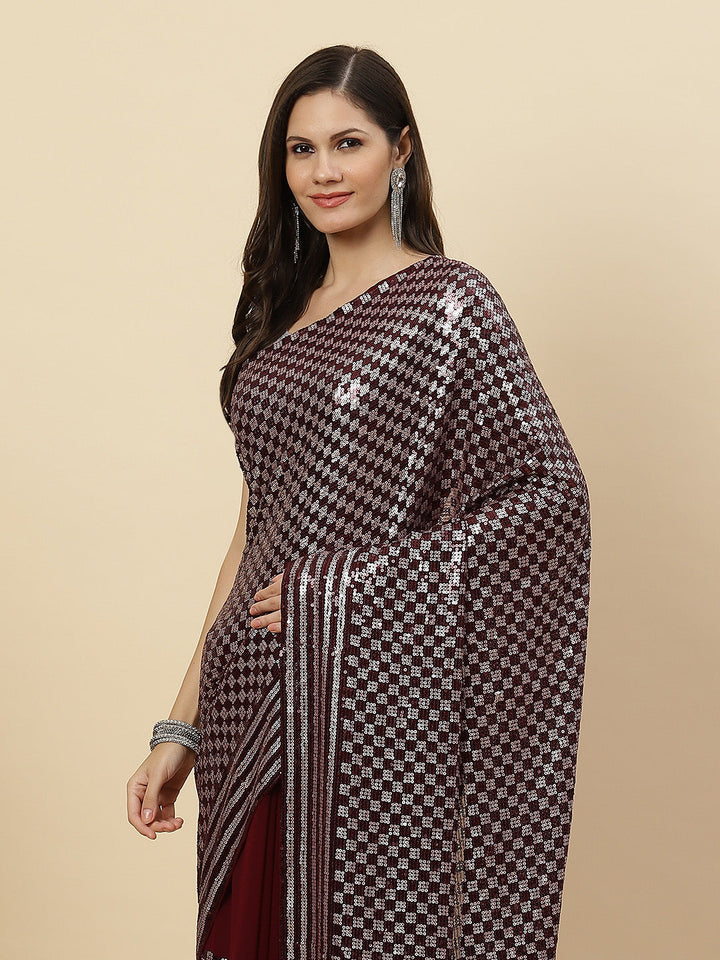Sequin Embroidered Georgette Saree
