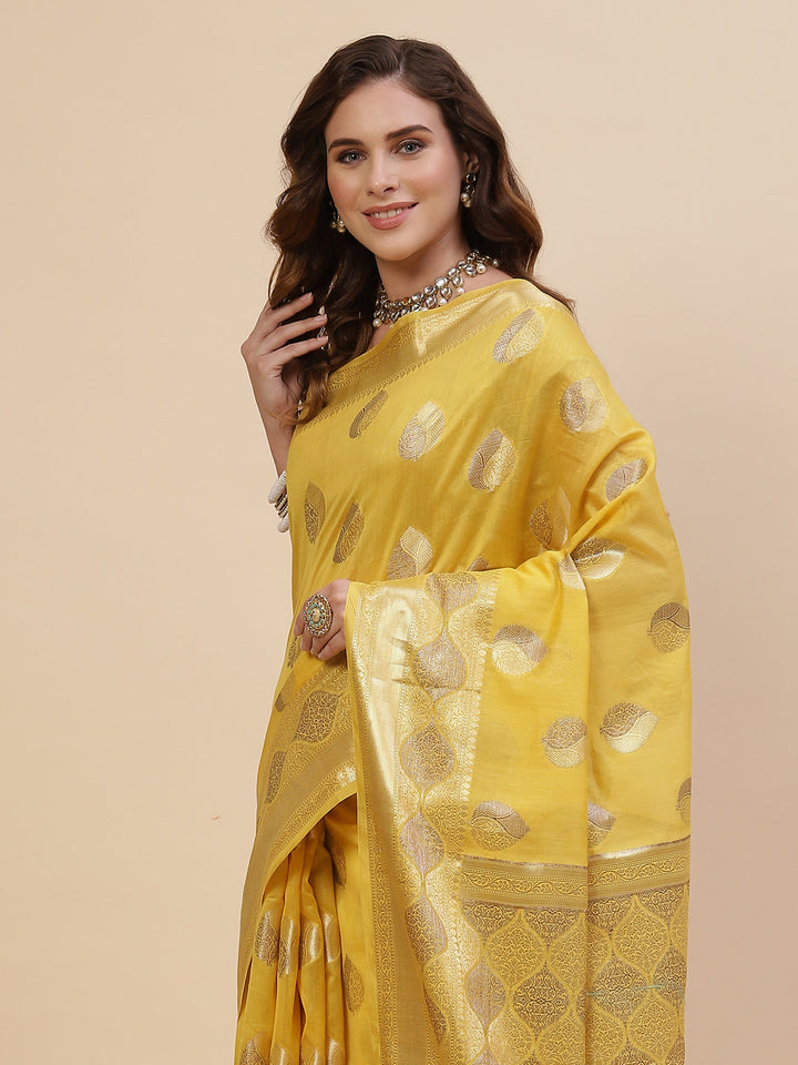 Zari Border Booti Cotton Woven Saree