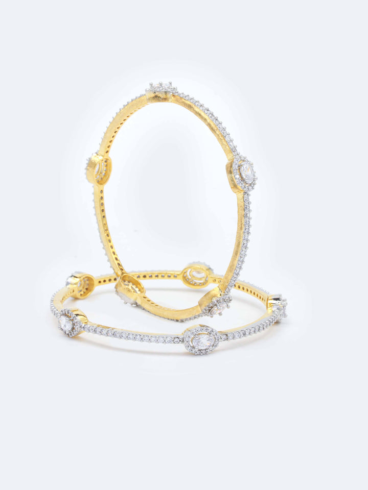 Golden And Diamond AD Bangles Set