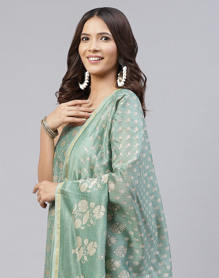 Fine Chanderi Printed Suit Piece