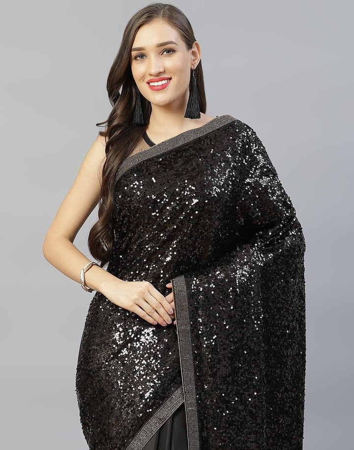 Satin Silk Embroidery Saree