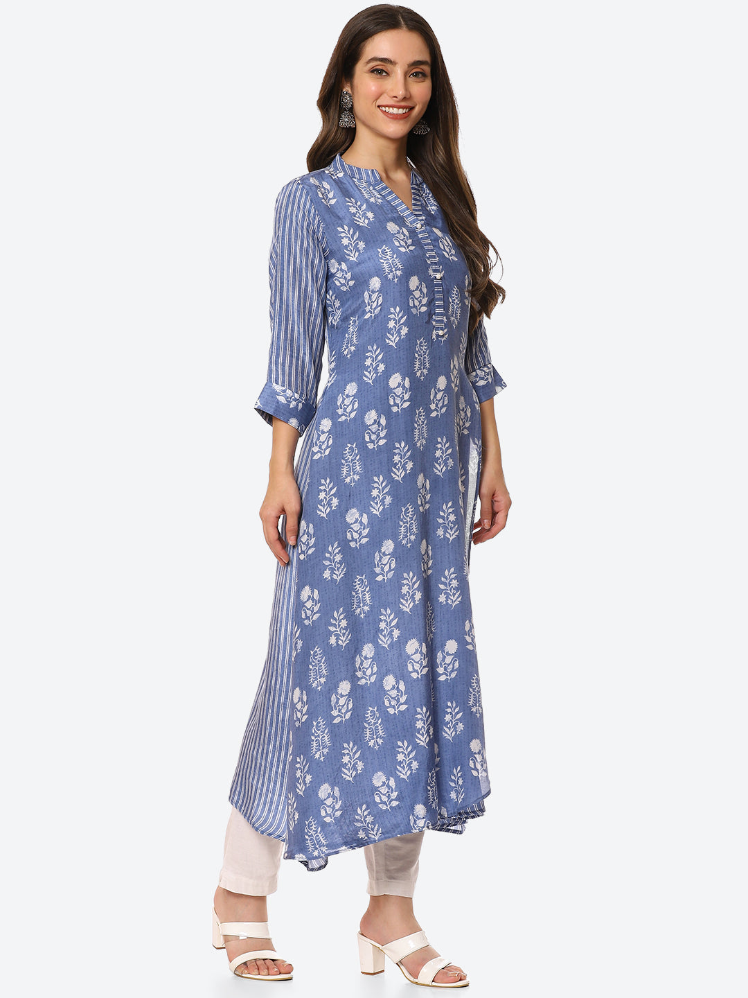 Floral Printed Muslin Kurta
