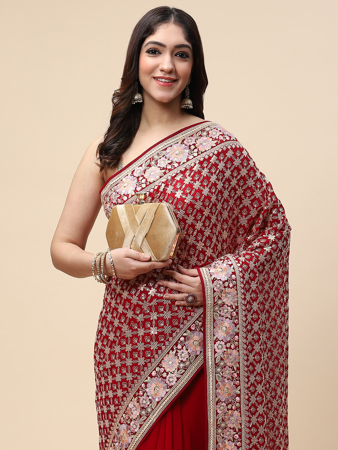 Sequin Embroidered Georgette Saree