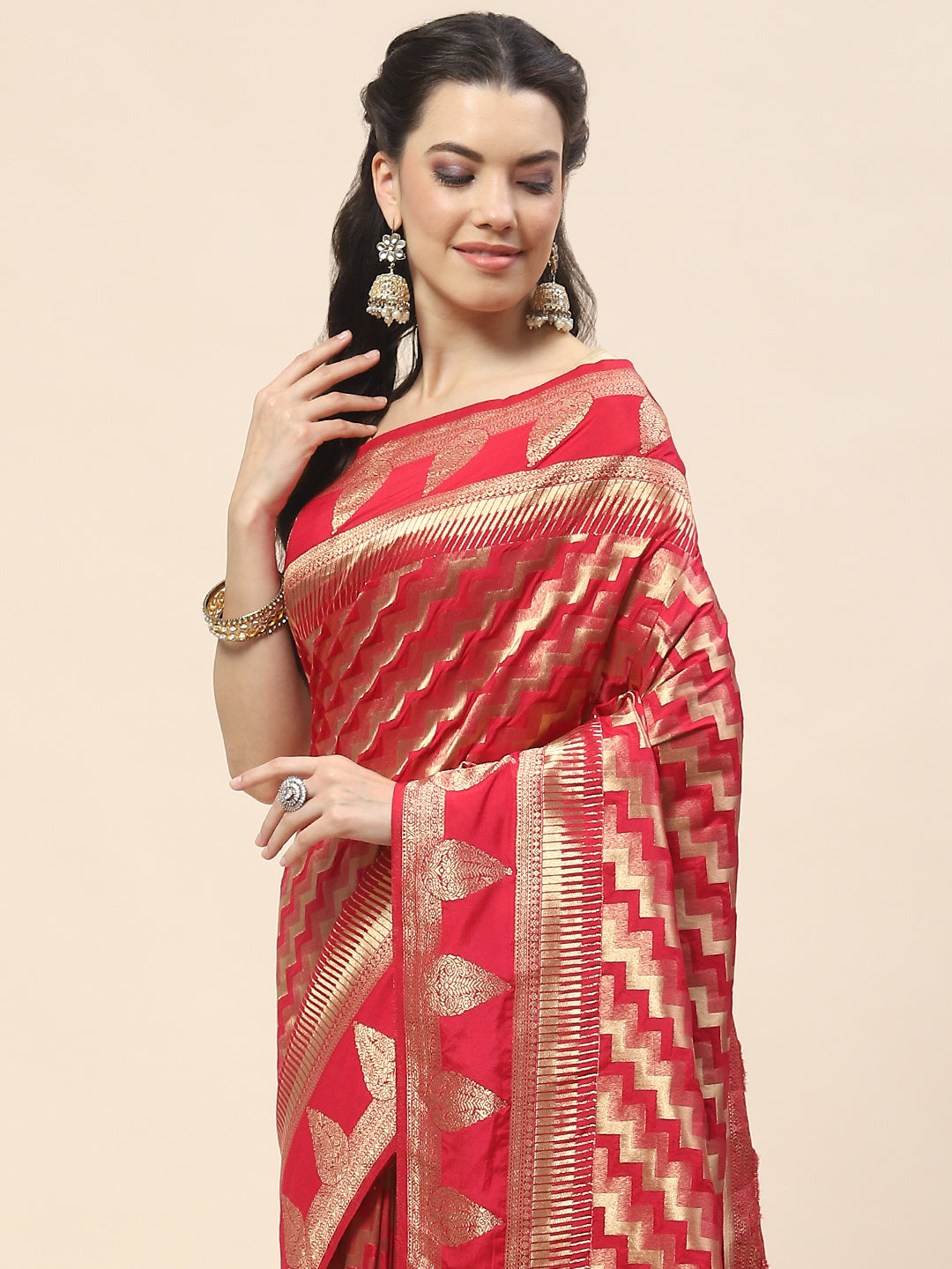 Zari Jaal Woven Handloom Saree