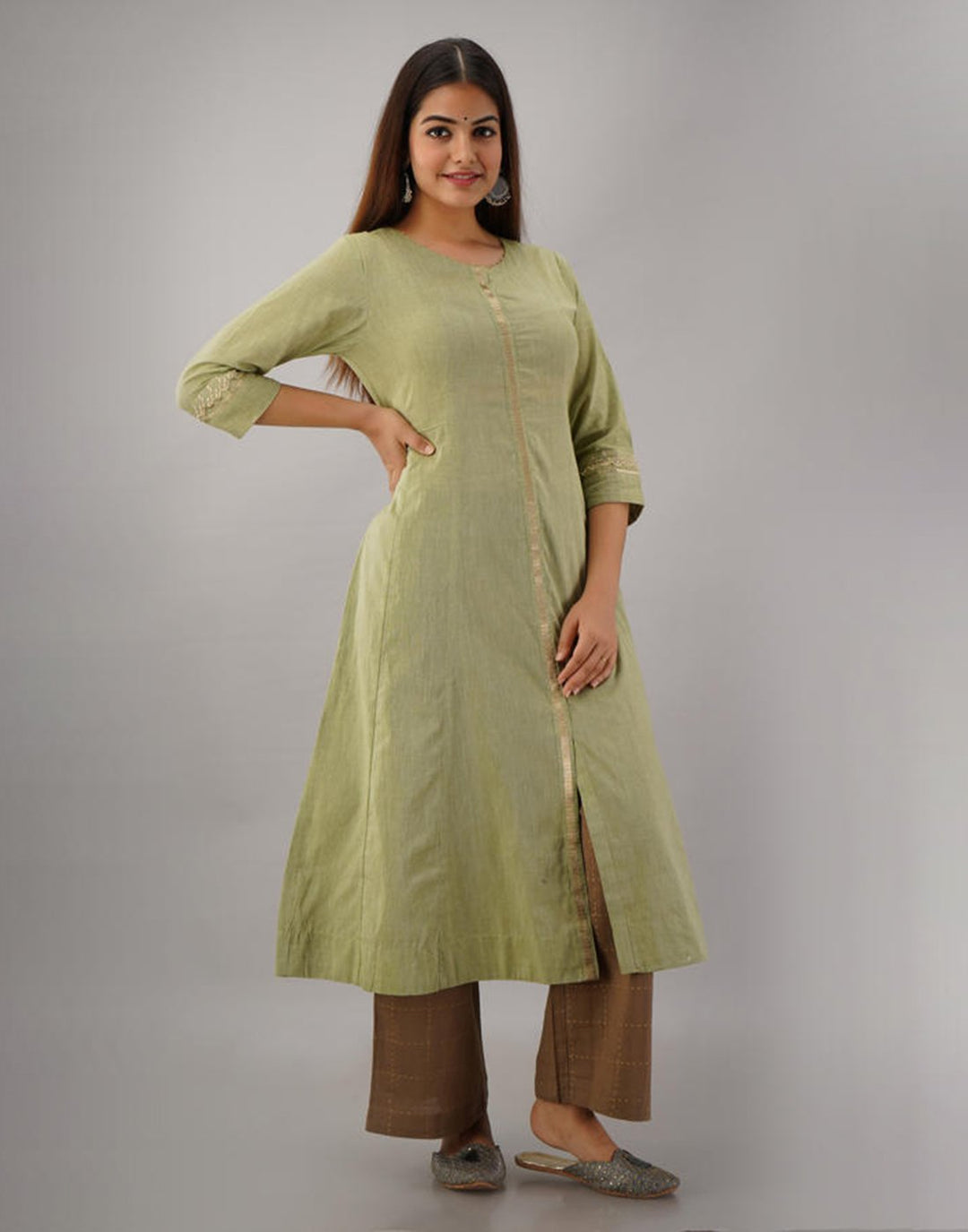 Printed Cotton Anarkali Kurti With Pant