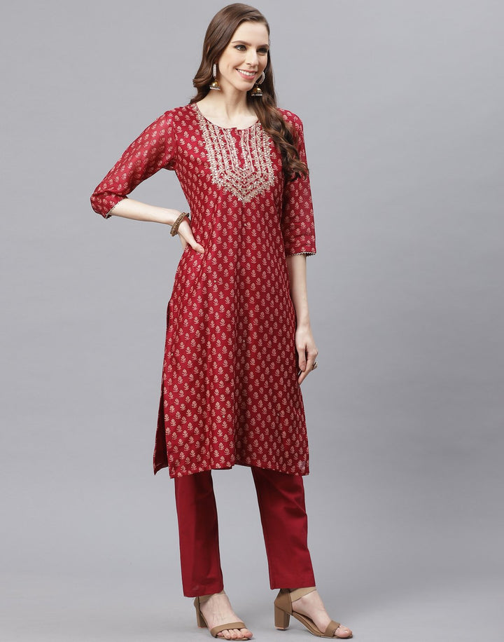Chanderi Kurti Set