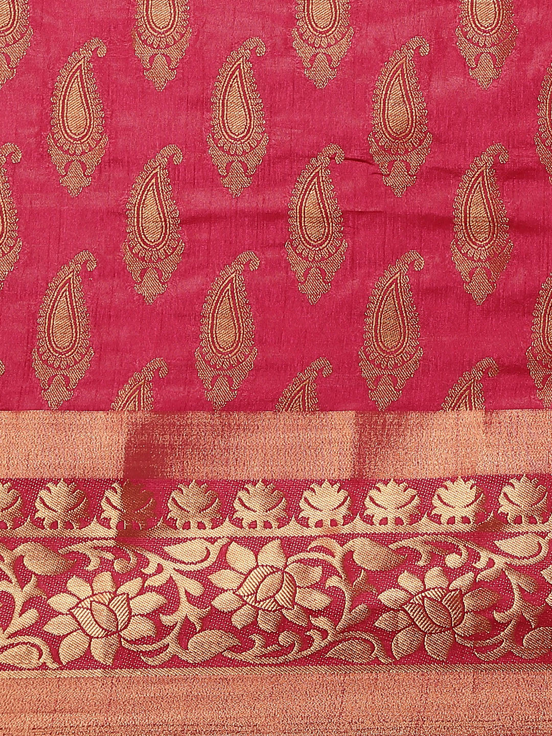 Zari Border Booti Art Handloom Woven Saree