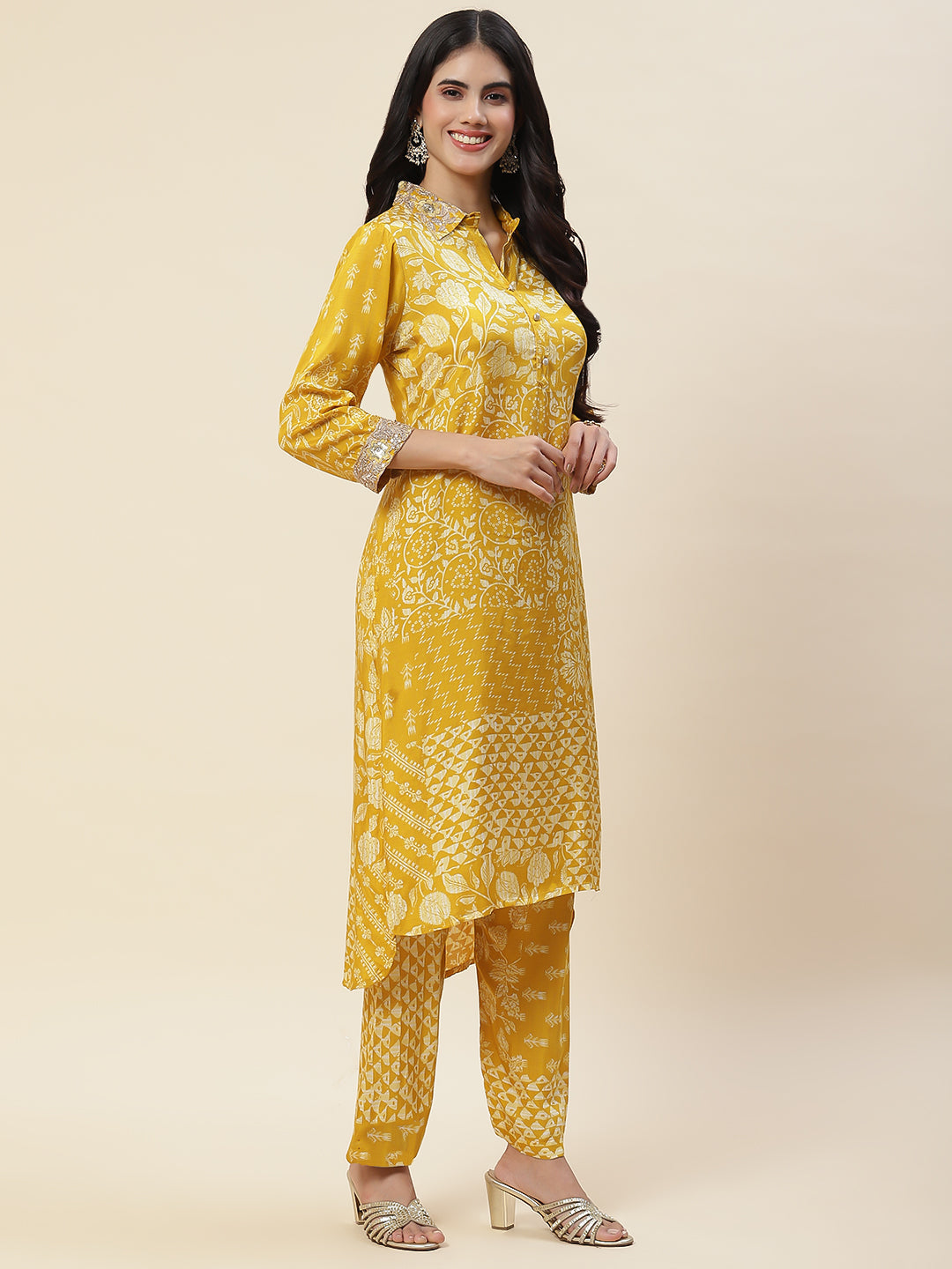 Printed Muslin Kurta With Pants