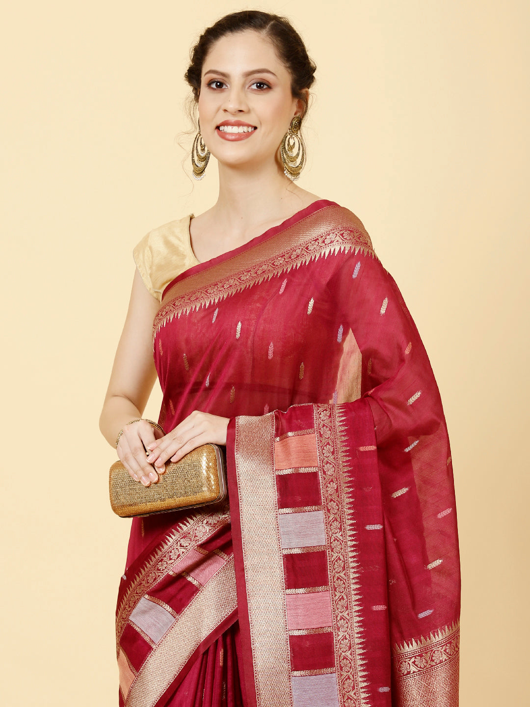 Zari Booti  Woven Saree