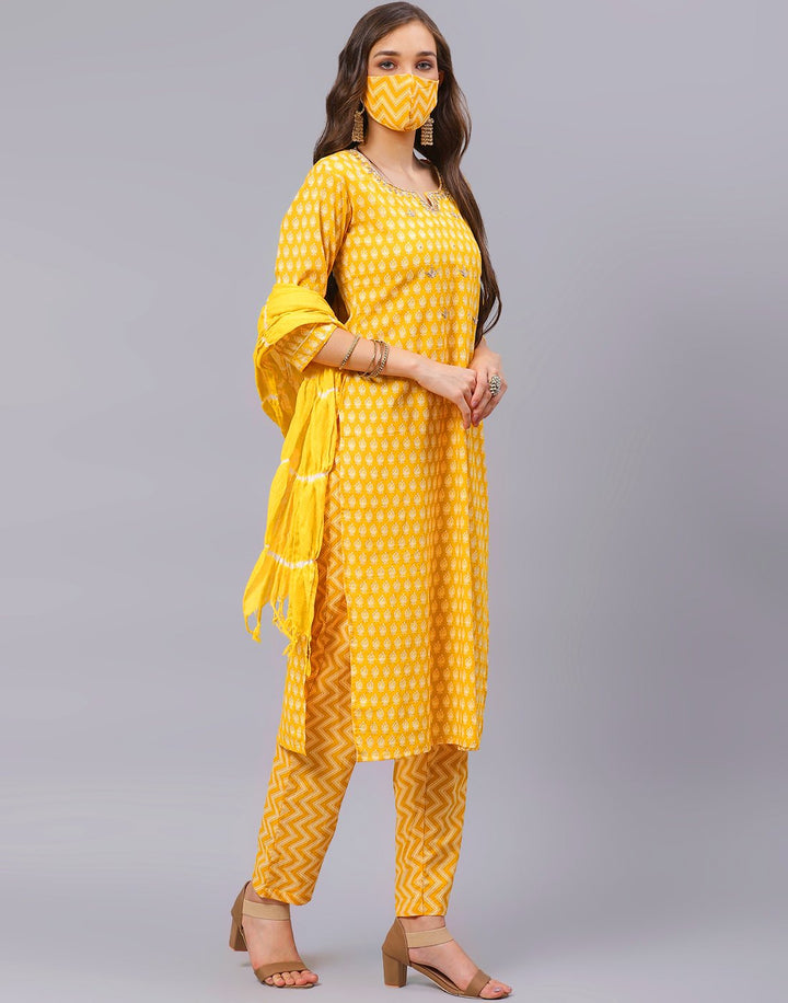 Straight Cotton Printed Salwar Kameez Stitched Suit