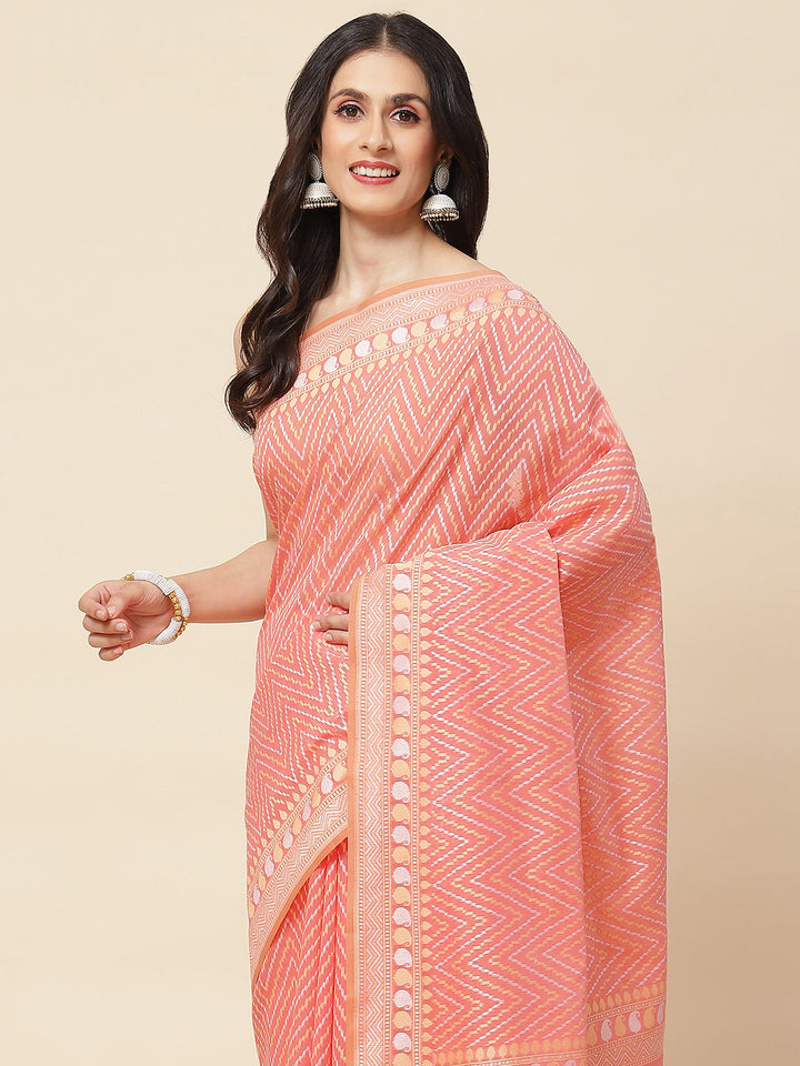 Zig Zag Woven Cotton Saree